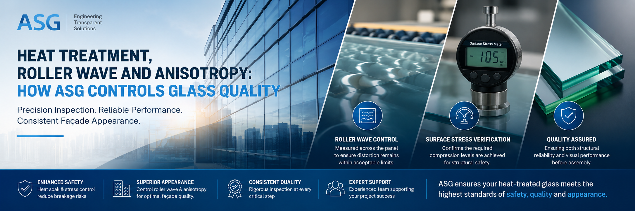 Heat Treatment, Roller Wave and Anisotropy: How ASG Controls Heat Treated Glass